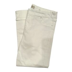 Liverpool White Denim Jeans Cropped Cuffed Stretchy Comfy Casual Versatile Sz 6
